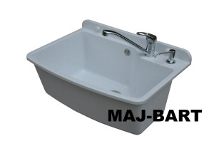 zlew Komora gospodarcza ZELVO MAXIMUS + bateria stojąca obrotowa + dozownik